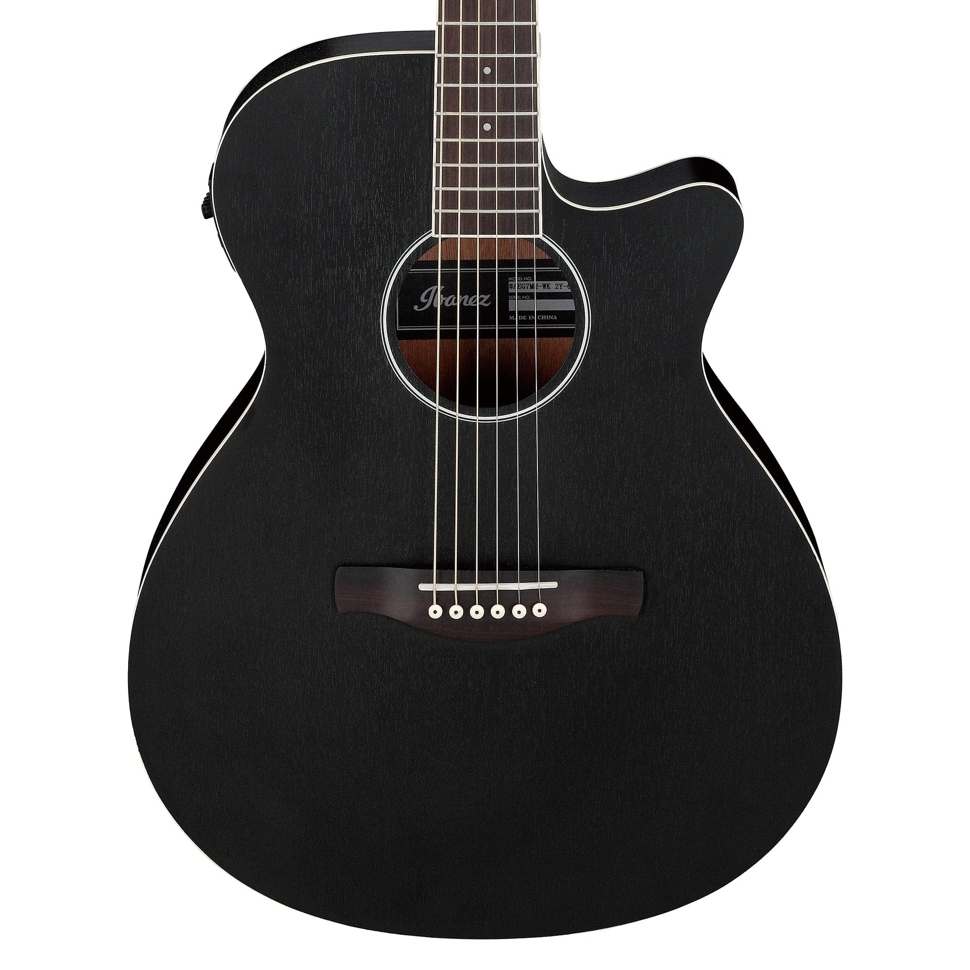 Ibanez AEG7MHWK Acoustic Guitar Weathered Black Open Pore Acoustic Guitars / Built-in Electronics