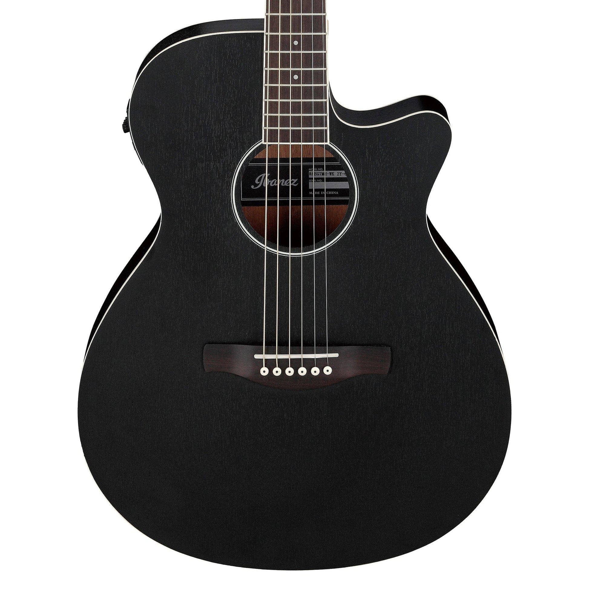 Ibanez AEG7MHWK Acoustic Guitar Weathered Black Open Pore Acoustic Guitars / Built-in Electronics