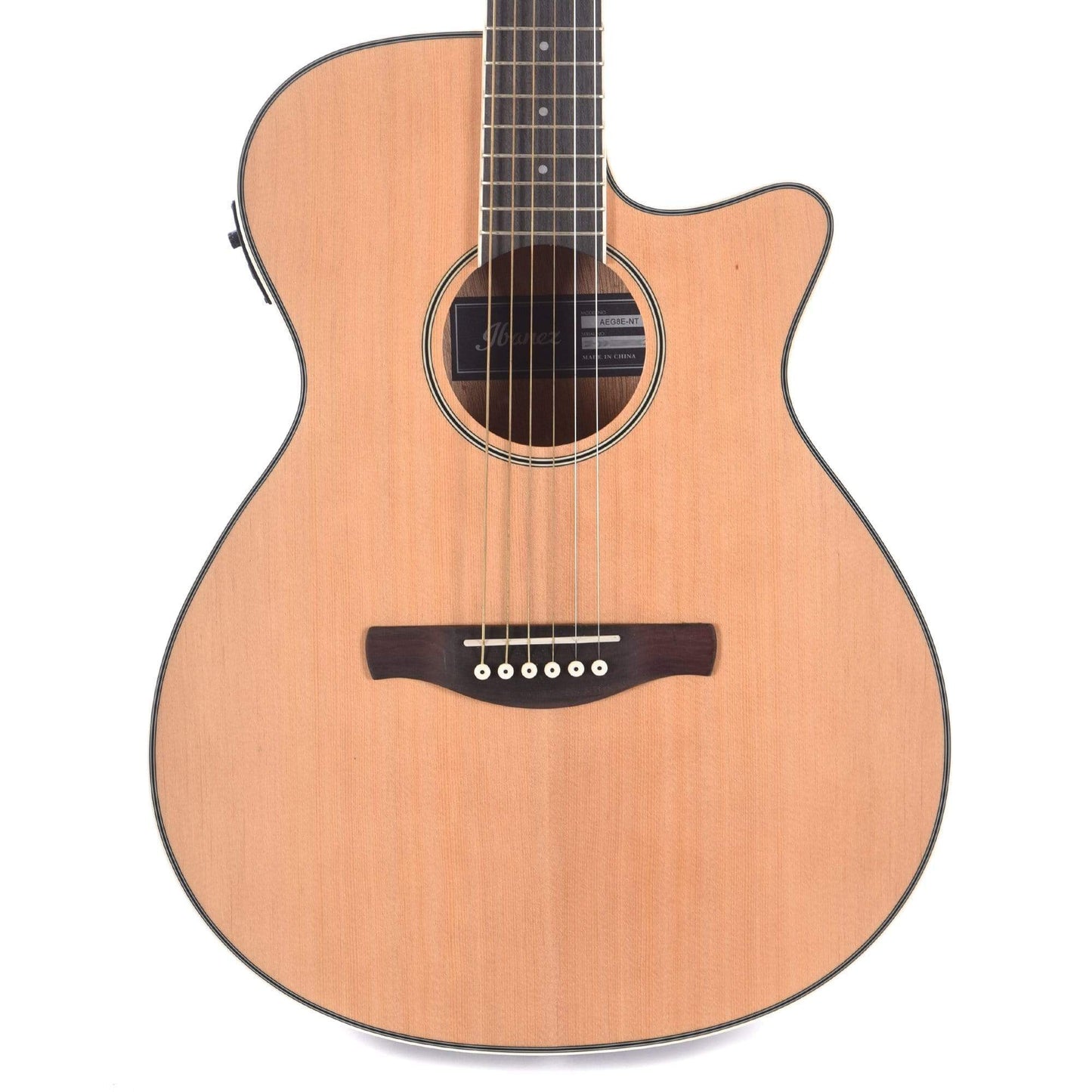 Ibanez AEG8E AE Series Acoustic/Electric Cutaway Spruce Top Natural Acoustic Guitars / Built-in Electronics