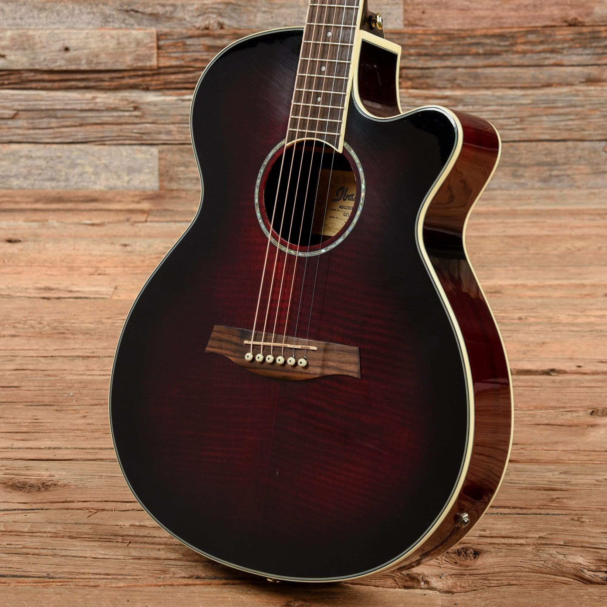 Ibanez AEG20II Transparent Red Sunburst 2013 Acoustic Guitars / OM and Auditorium
