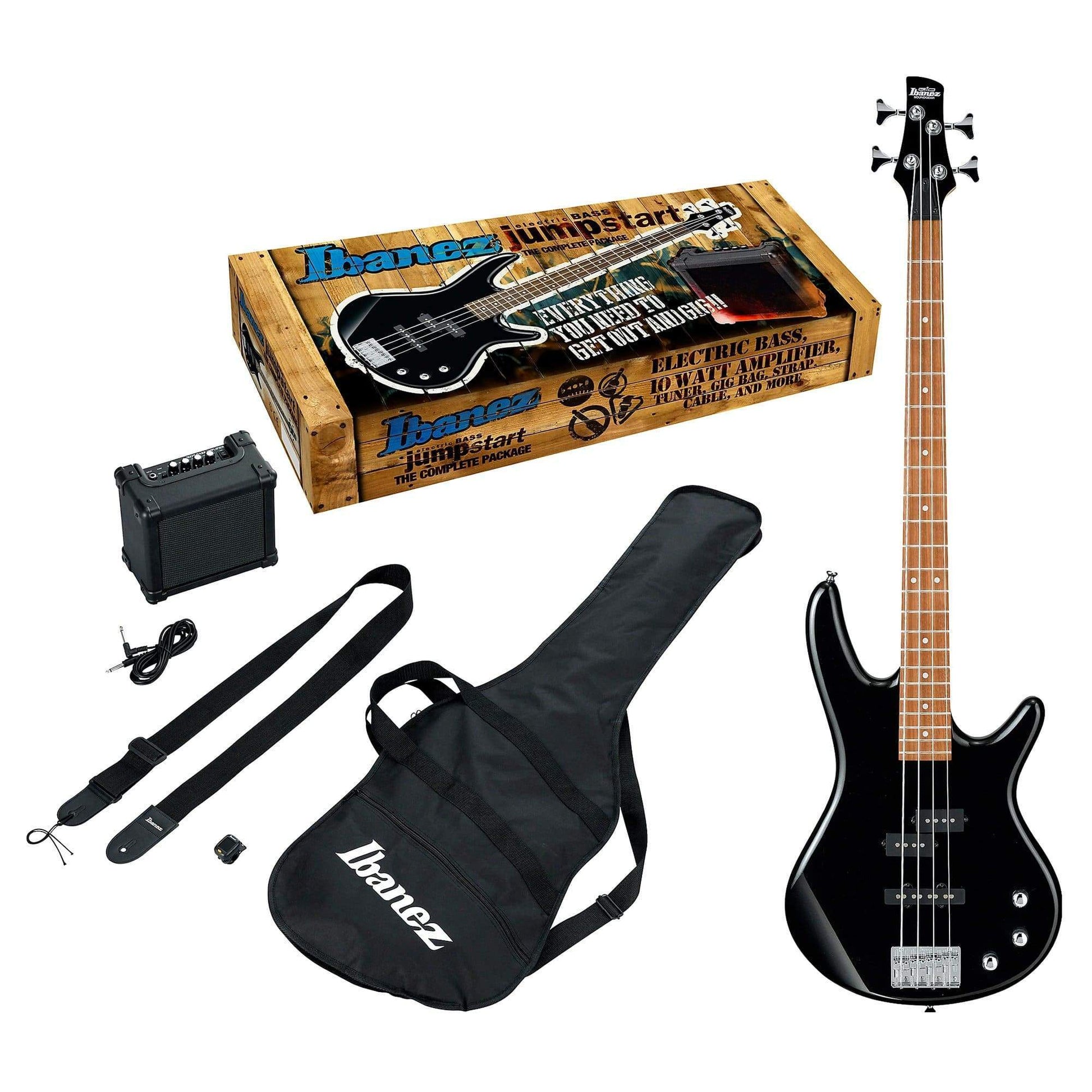 Ibanez IJSR190N Jumpstart Bass Black Night w/10W Amp, Tuner, Strap, Cable, & Gig Bag Bass Guitars / 4-String