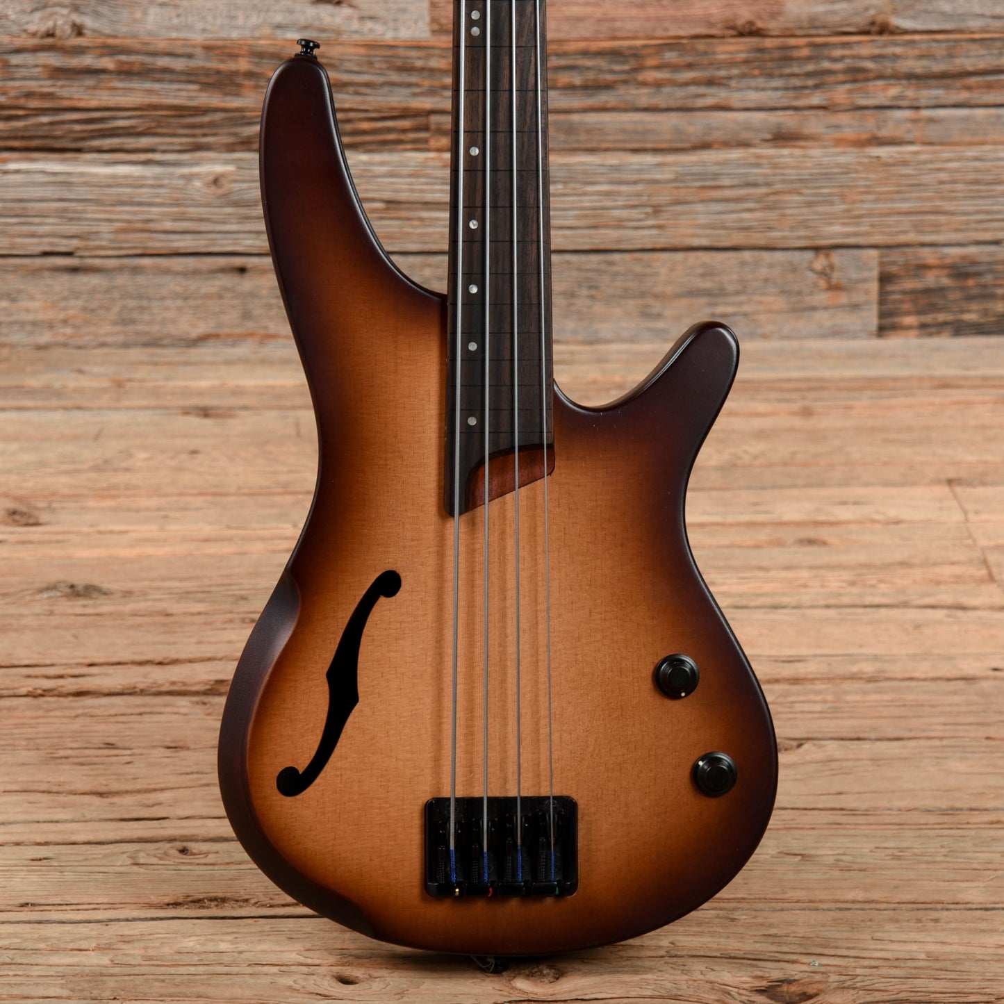 Ibanez SRH500F-NNF Bass Workshop Fretless Semi-Hollow Natural Brown Burst Bass Guitars / 4-String