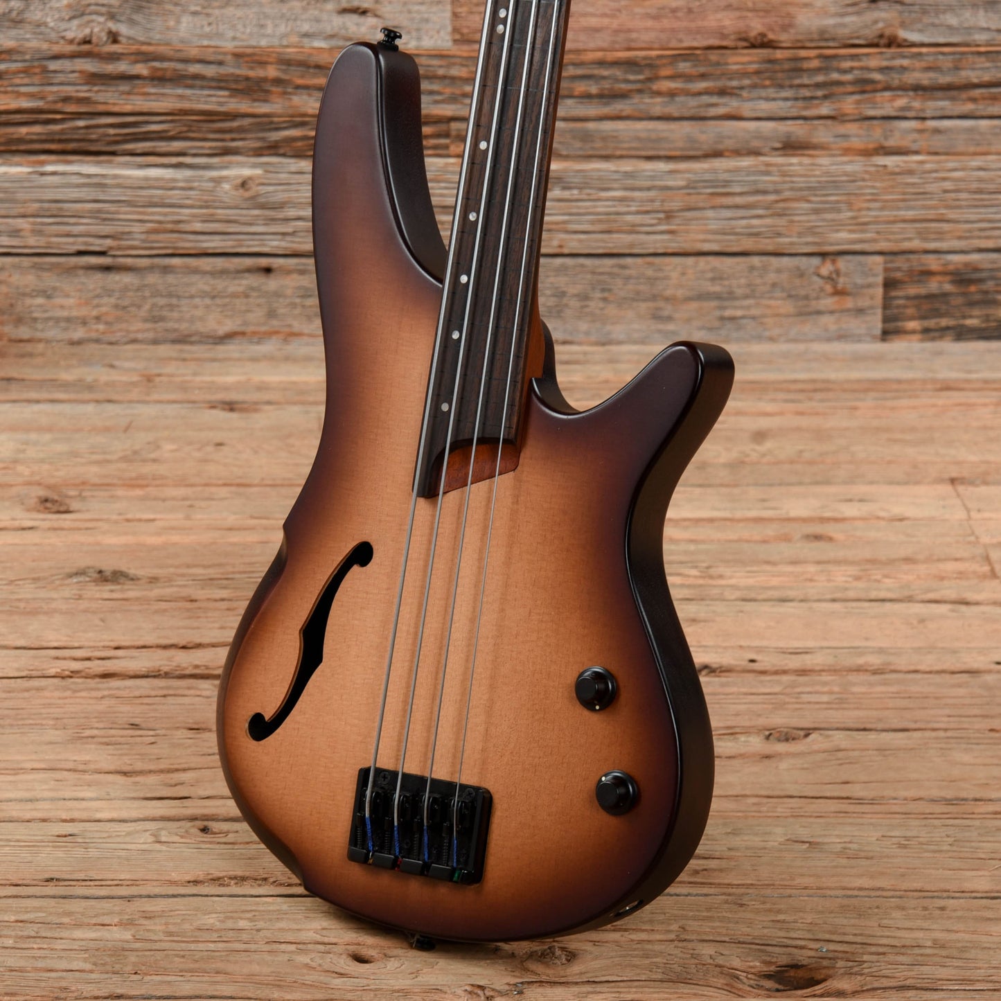 Ibanez SRH500F-NNF Bass Workshop Fretless Semi-Hollow Natural Brown Burst Bass Guitars / 4-String