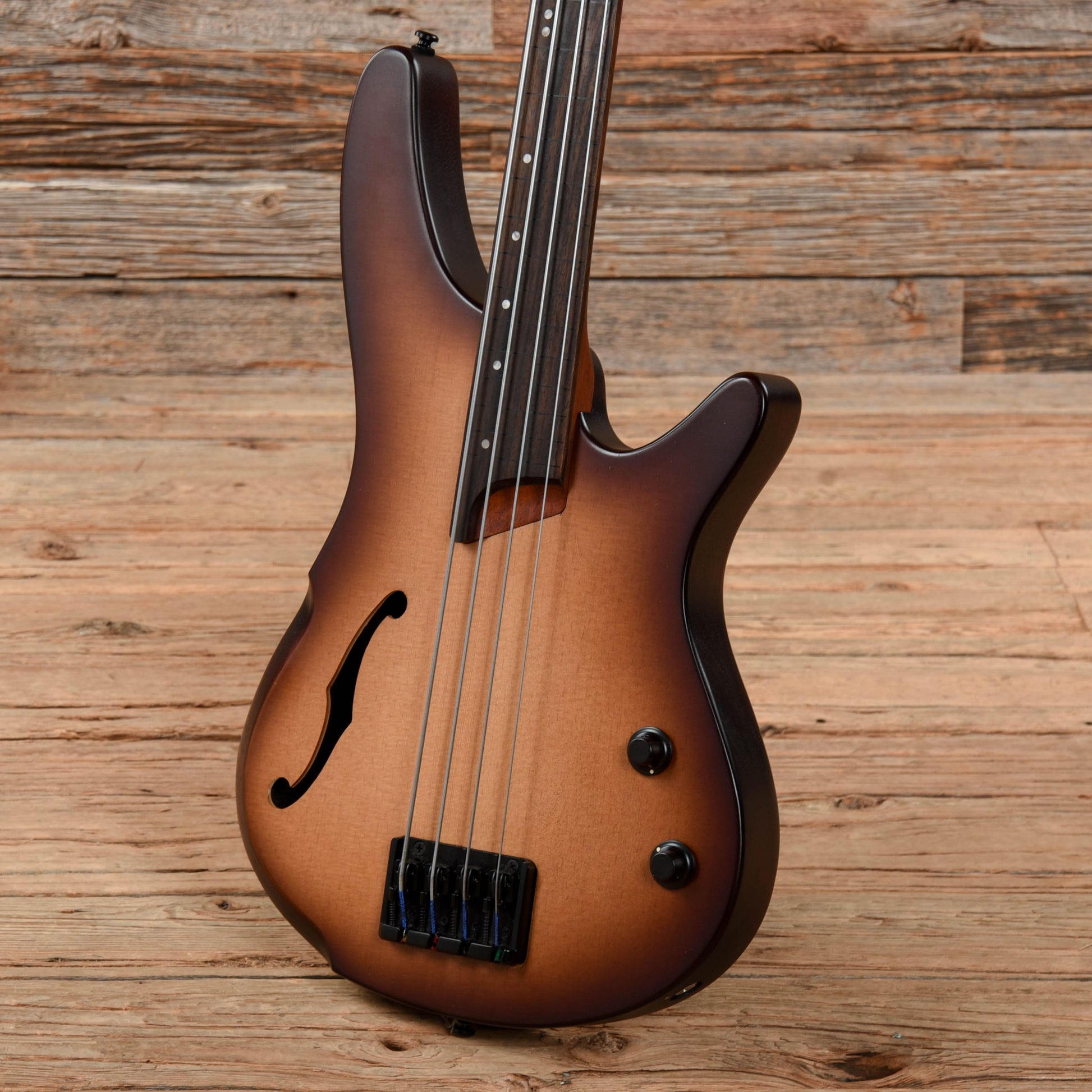 Ibanez SRH500F-NNF Bass Workshop Fretless Semi-Hollow Natural Brown Burst Bass Guitars / 4-String