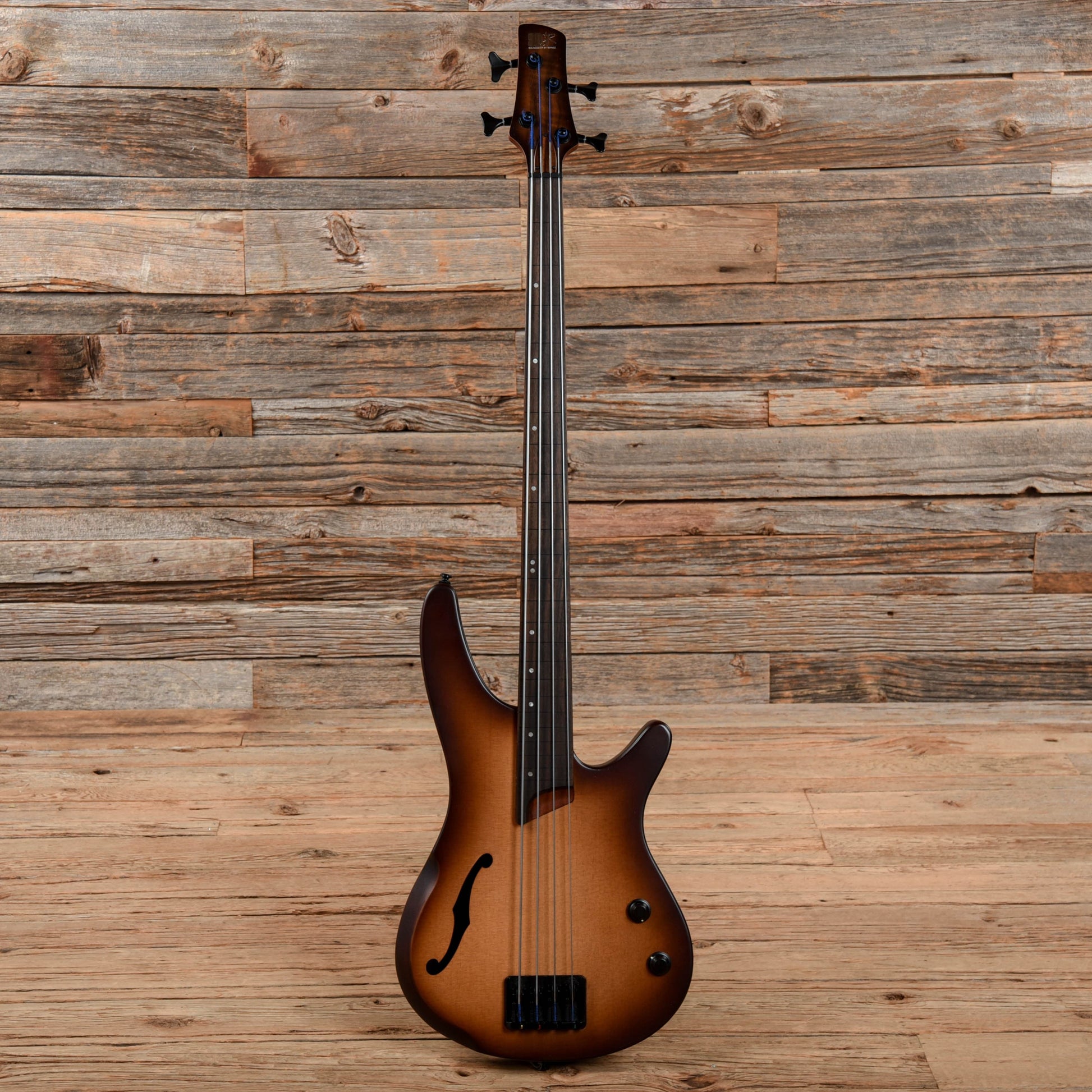 Ibanez SRH500F-NNF Bass Workshop Fretless Semi-Hollow Natural Brown Burst Bass Guitars / 4-String