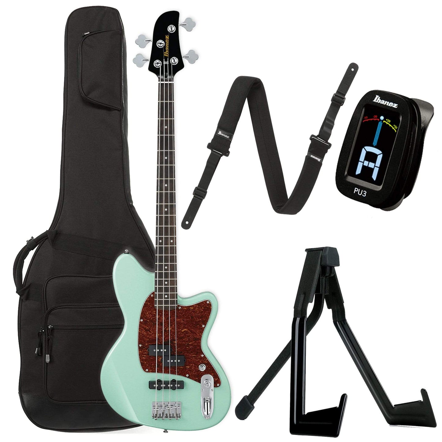 Ibanez TMB100 Talman Bass Mint Green Bundle w/ Ibanez Gig Bag, Stand, Tuner and Strap Bass Guitars / 4-String