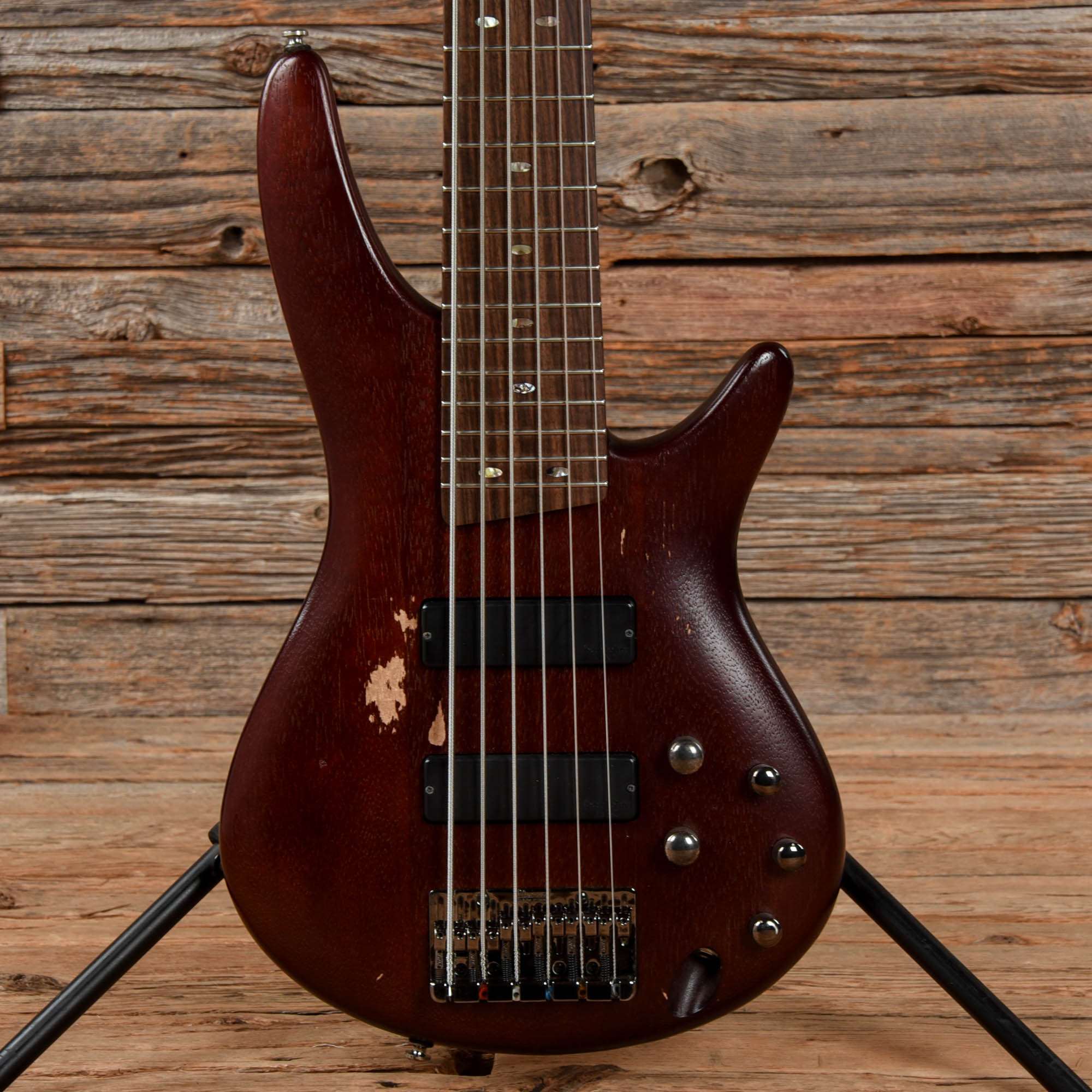 Ibanez SR506 6-String Bass Walnut Stain 2009 – Chicago Music Exchange