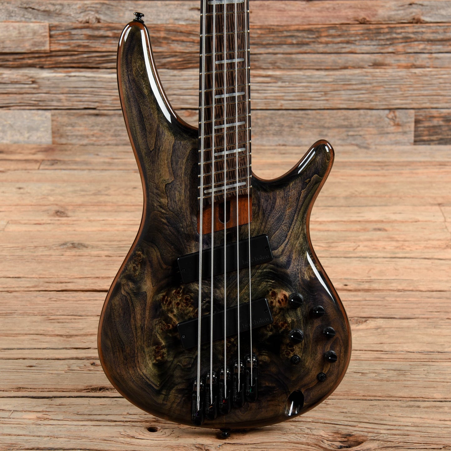 Ibanez SRMS805 Soundgear Poplar Burl Top Multi-Scale Fanned-Fret 5-String Bass Deep Twilight 2019 Bass Guitars / 5-String or More