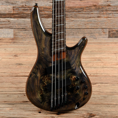 Ibanez SRMS805 Soundgear Poplar Burl Top Multi-Scale Fanned-Fret 5-String Bass Deep Twilight 2019 Bass Guitars / 5-String or More