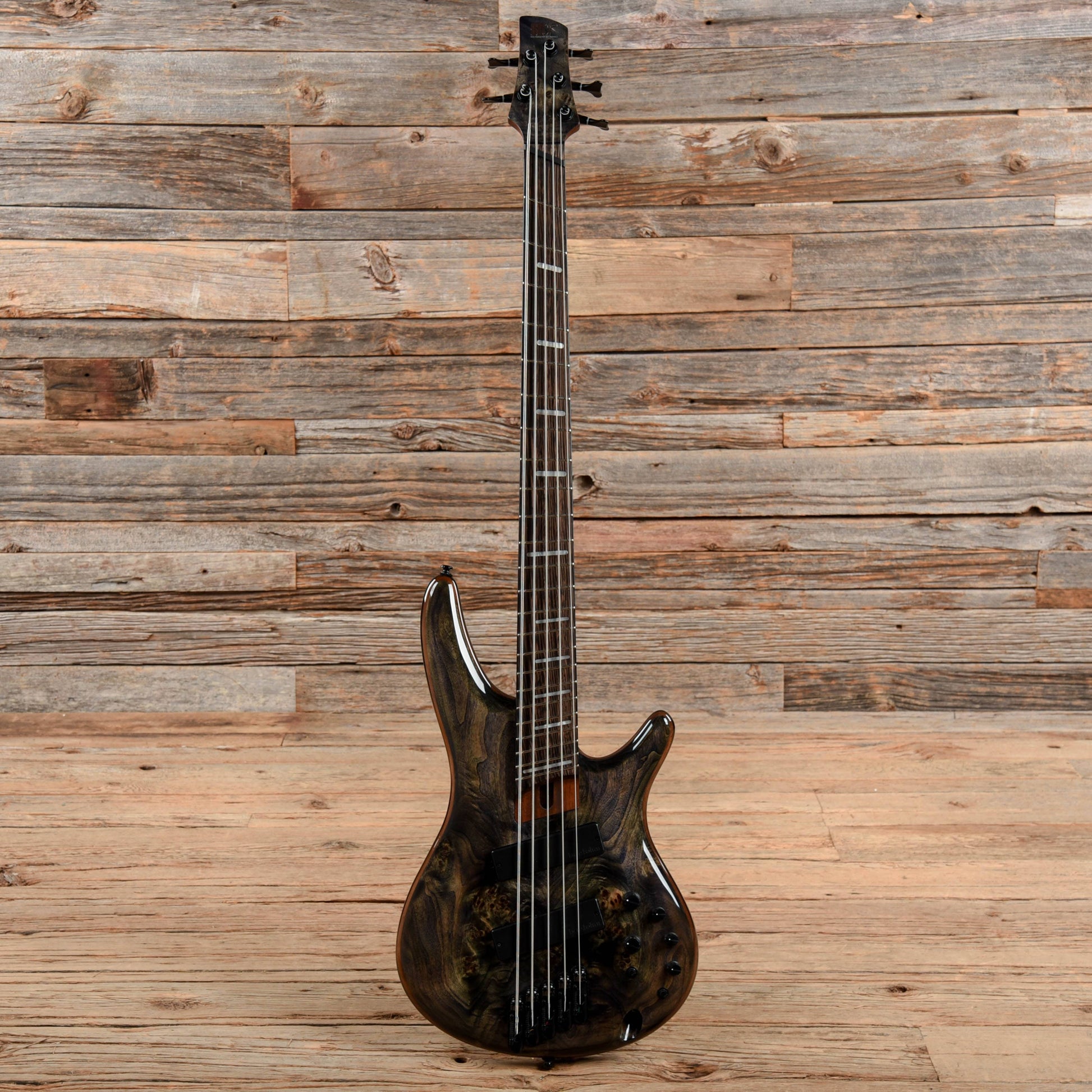 Ibanez SRMS805 Soundgear Poplar Burl Top Multi-Scale Fanned-Fret 5-String Bass Deep Twilight 2019 Bass Guitars / 5-String or More