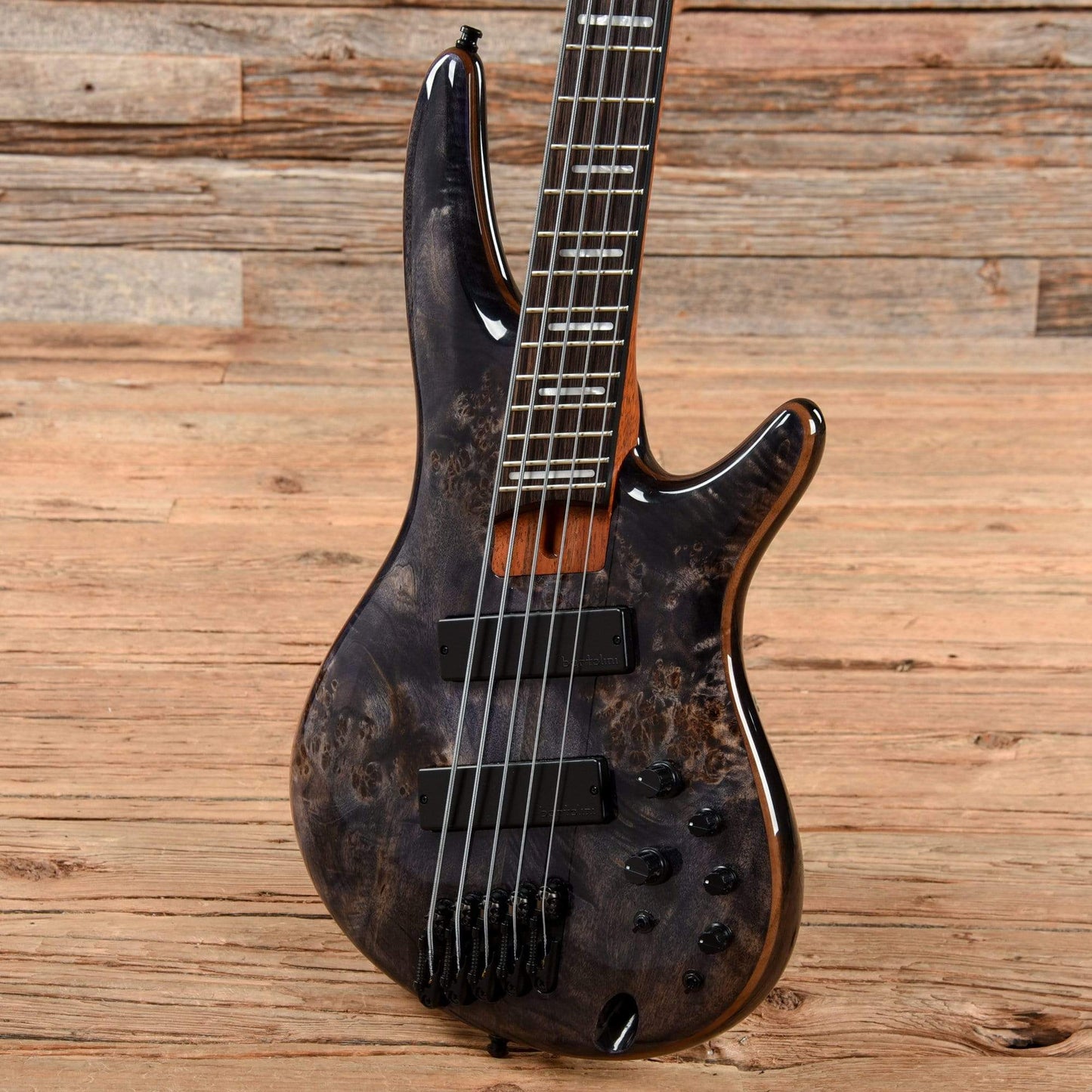 Ibanez SRMS805 Soundgear Poplar Burl Top Multi-Scale Fanned-Fret 5-String Bass Deep Twilight 2021 Bass Guitars / 5-String or More