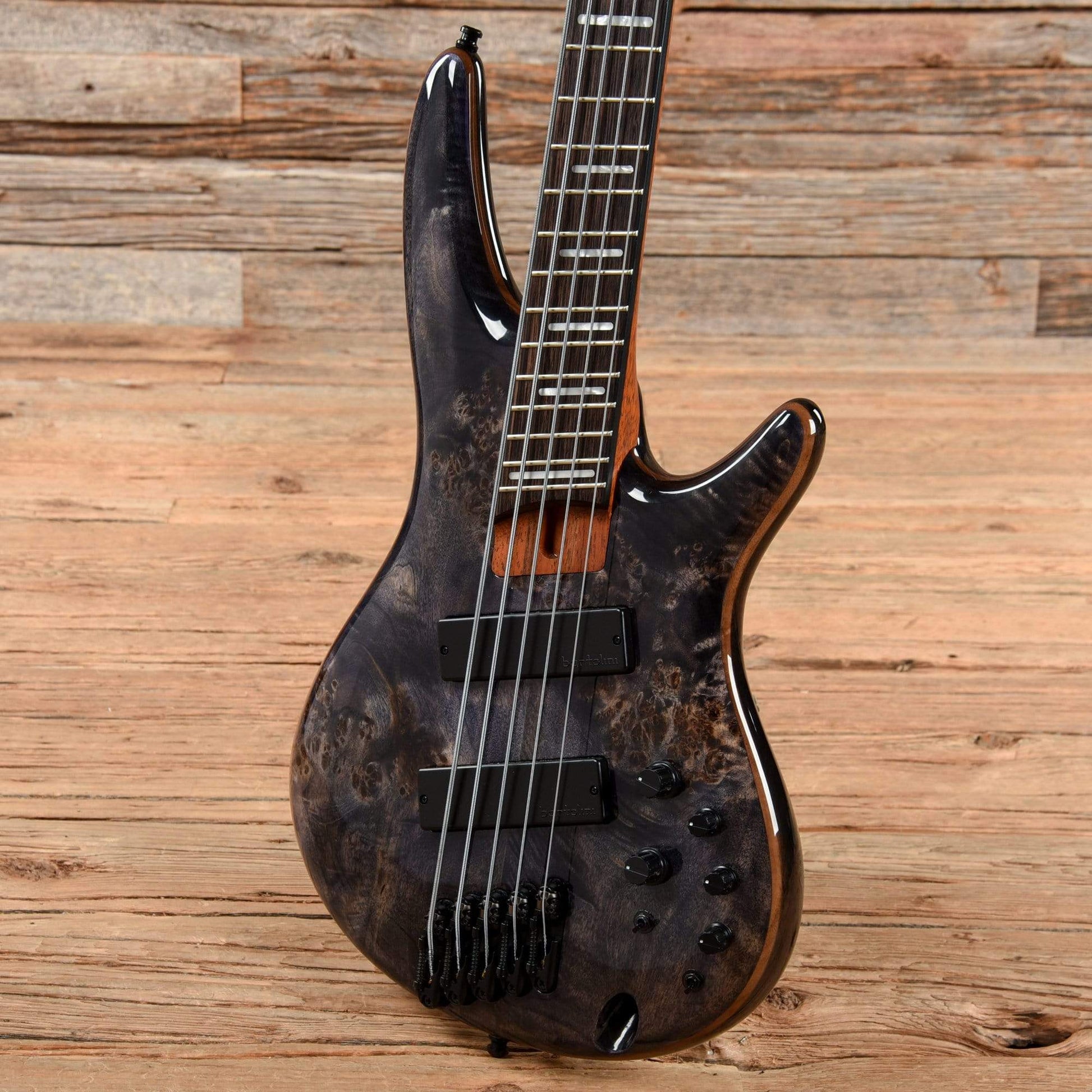 Ibanez SRMS805 Soundgear Poplar Burl Top Multi-Scale Fanned-Fret 5-String Bass Deep Twilight 2021 Bass Guitars / 5-String or More