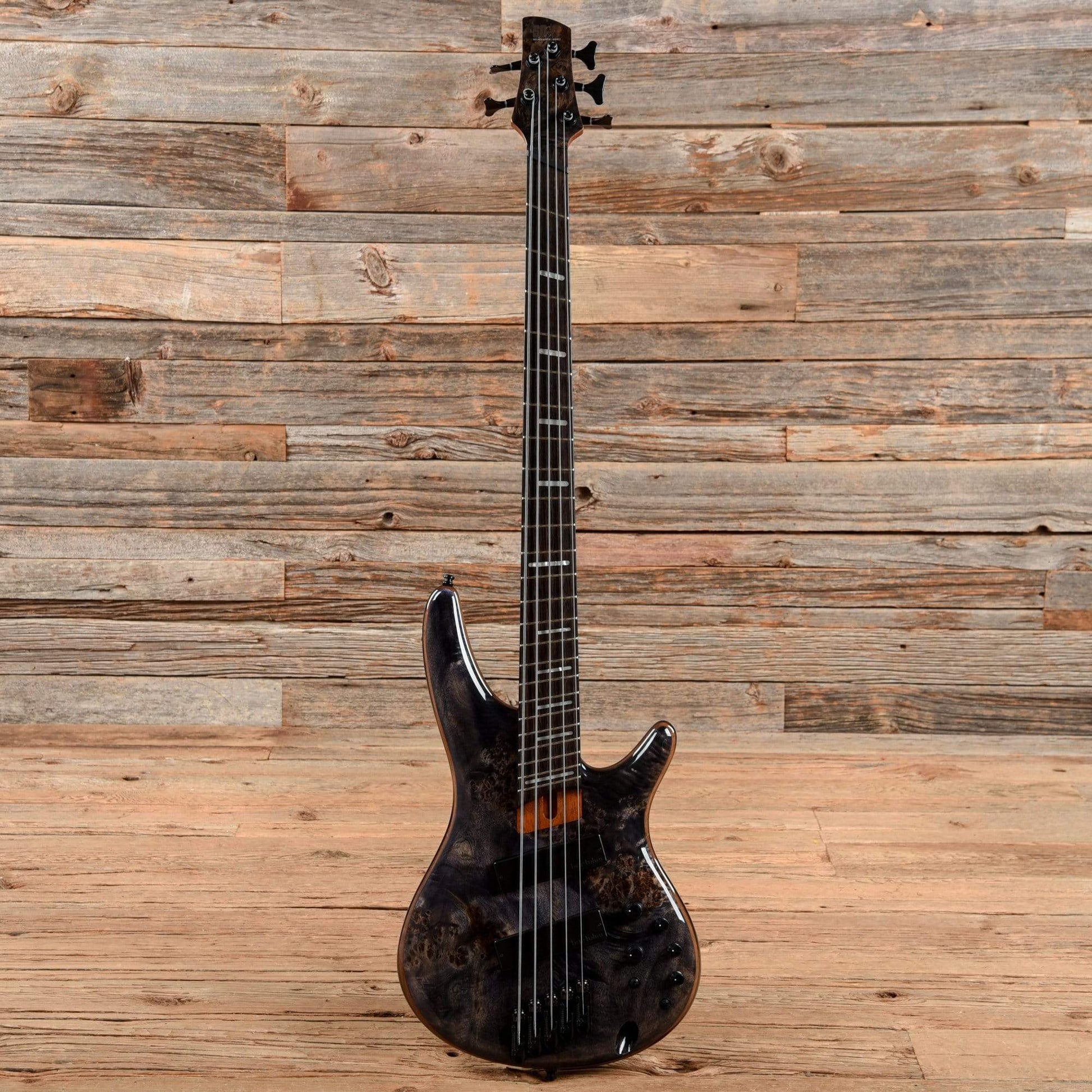 Ibanez SRMS805 Soundgear Poplar Burl Top Multi-Scale Fanned-Fret 5-String Bass Deep Twilight 2021 Bass Guitars / 5-String or More