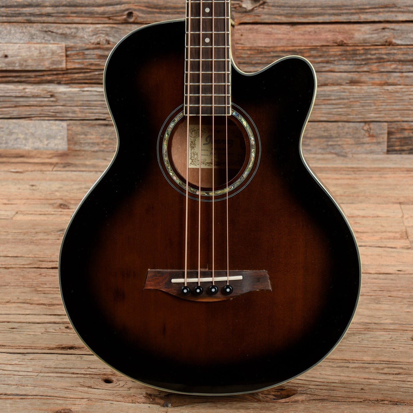 Ibanez AEB10E Acoustic Bass Vintage Sunburst 2015 Bass Guitars / Short Scale