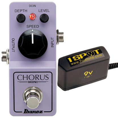 Ibanez Chorus Mini Bundle w/ Truetone 1 Spot Space Saving 9v Adapter Effects and Pedals / Chorus and Vibrato