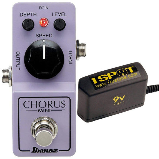 Ibanez Chorus Mini Bundle w/ Truetone 1 Spot Space Saving 9v Adapter Effects and Pedals / Chorus and Vibrato