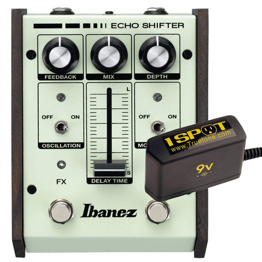 Ibanez Echo Shifter Analog Delay w/Modulation Bundle w/ Truetone 1 Spot Space Saving 9v Adapter Effects and Pedals / Delay