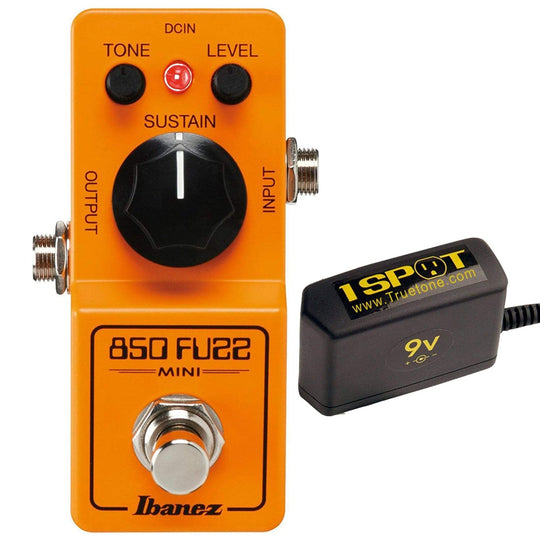 Ibanez FZMINI Mini Fuzz Pedal Bundle w/ Truetone 1 Spot Space Saving 9v Adapter Effects and Pedals / Fuzz