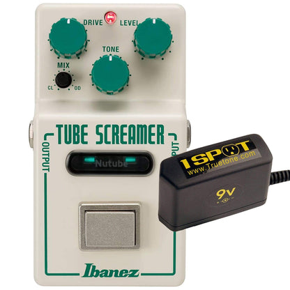 Ibanez Nu Tube Screamer Overdrive Pedal Bundle w/ Truetone 1 Spot Space Saving 9v Adapter Effects and Pedals / Overdrive and Boost