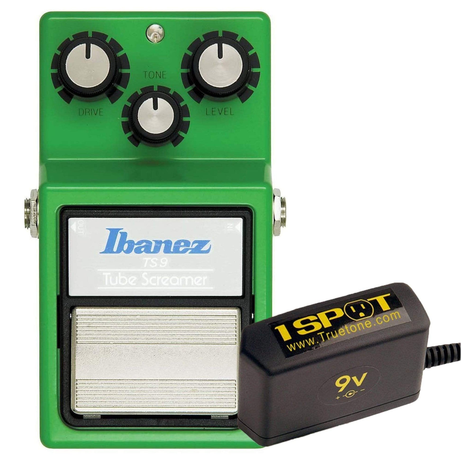 Ibanez TS9 Tube Screamer Bundle w/ Truetone 1 Spot Space Saving 9v Adapter Effects and Pedals / Overdrive and Boost