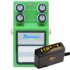 Ibanez TS9DX Turbo Tube Screamer Bundle w/ Truetone 1 Spot Space Saving 9v Adapter Effects and Pedals / Overdrive and Boost