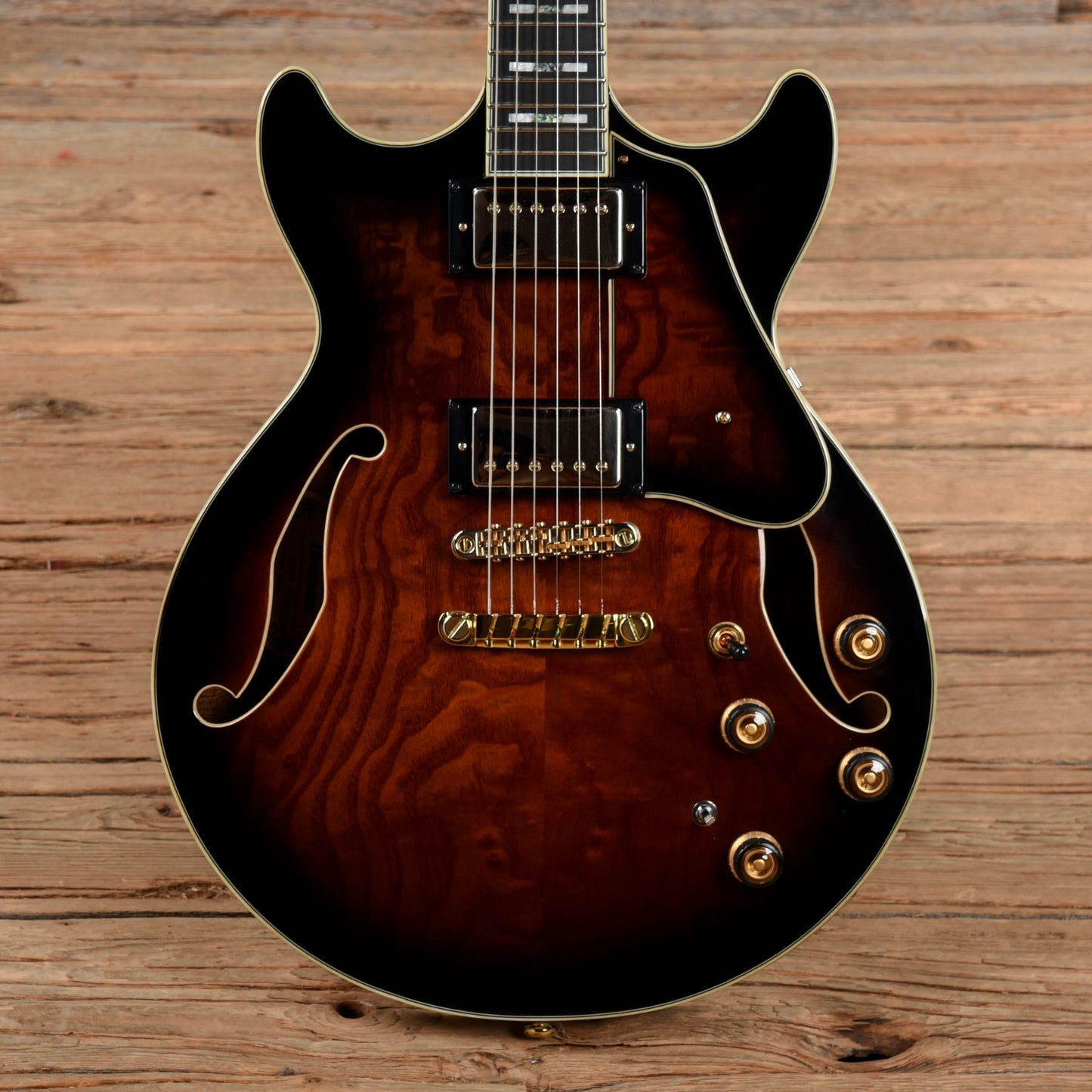 Ibanez AM153QA-DBS Dark Brown Sunburst Electric Guitars / Semi-Hollow