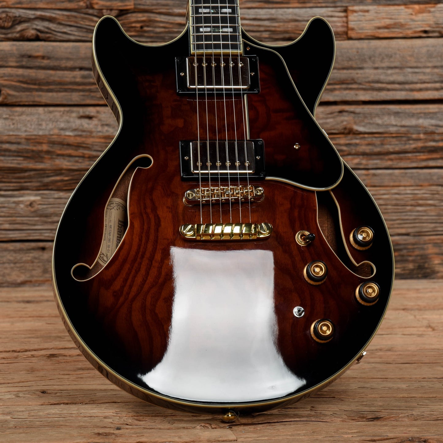 Ibanez AM153QA-DBS Dark Brown Sunburst Electric Guitars / Semi-Hollow