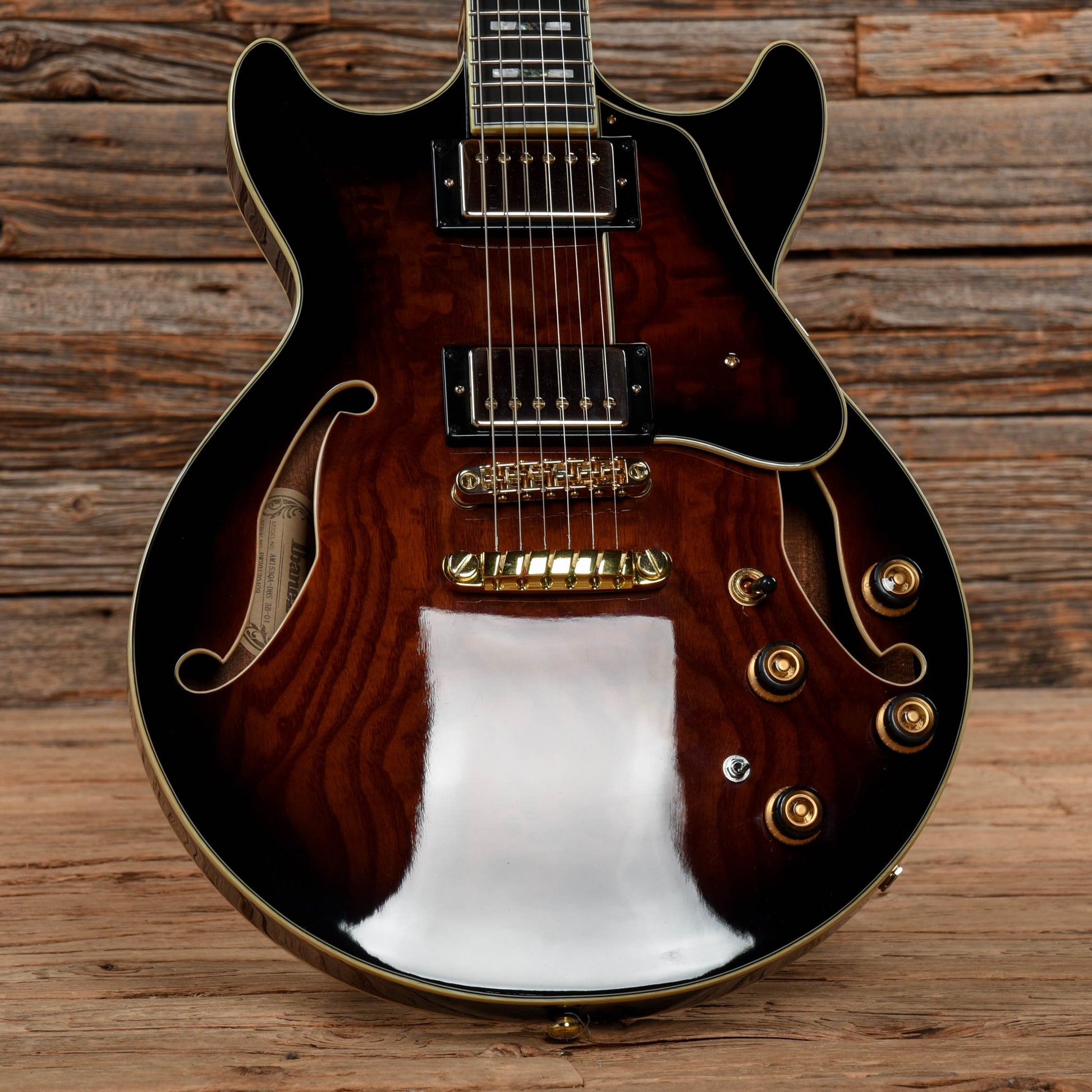 Ibanez AM153QA-DBS Dark Brown Sunburst Electric Guitars / Semi-Hollow