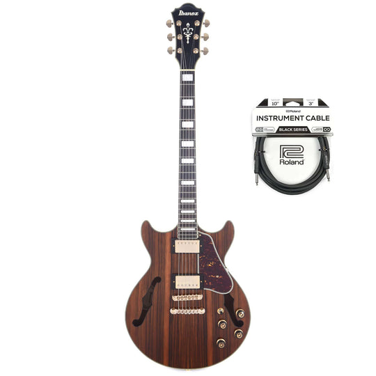 Ibanez AM93ME Artcore Expressionist Macassar Ebony Semi-Hollow Body Cable Bundle Electric Guitars / Semi-Hollow