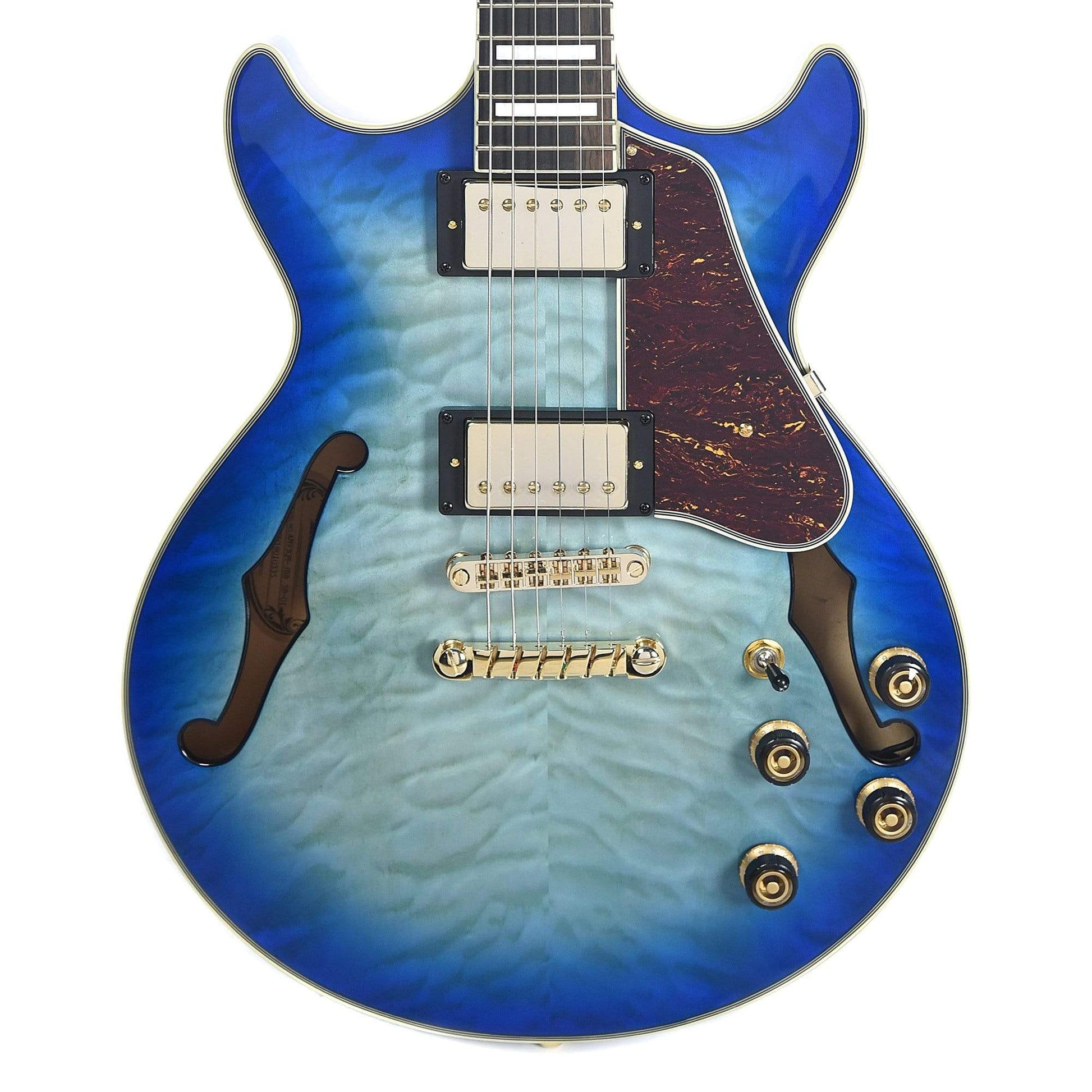 Ibanez AM93QM Artcore Expressionist Semi-Hollow Body Jet Blue Burst Electric Guitars / Semi-Hollow