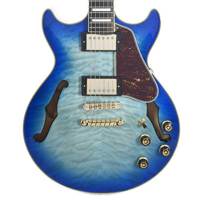 Ibanez AM93QM Artcore Expressionist Semi-Hollow Body Jet Blue Burst Electric Guitars / Semi-Hollow