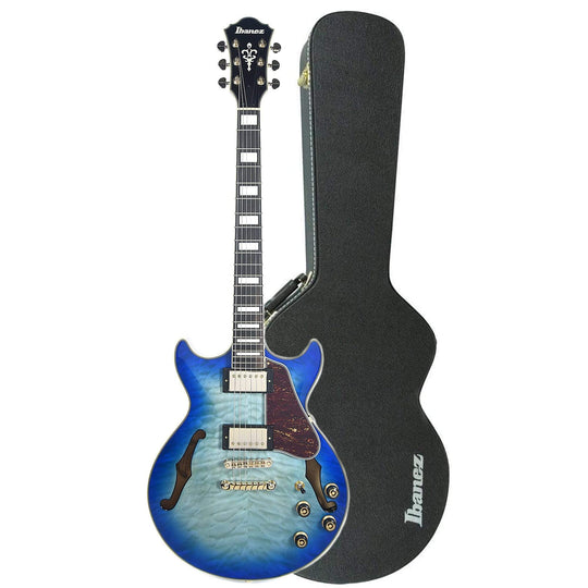Ibanez AM93QM Artcore Expressionist Semi-Hollow Body Jet Blue Burst w/Ibanez Hardshell Case Electric Guitars / Semi-Hollow