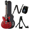 Ibanez Artcore AS73 Transparent Cherry Red Bundle w/ Ibanez Hardshell Case, Stand, Tuner and Strap Electric Guitars / Semi-Hollow