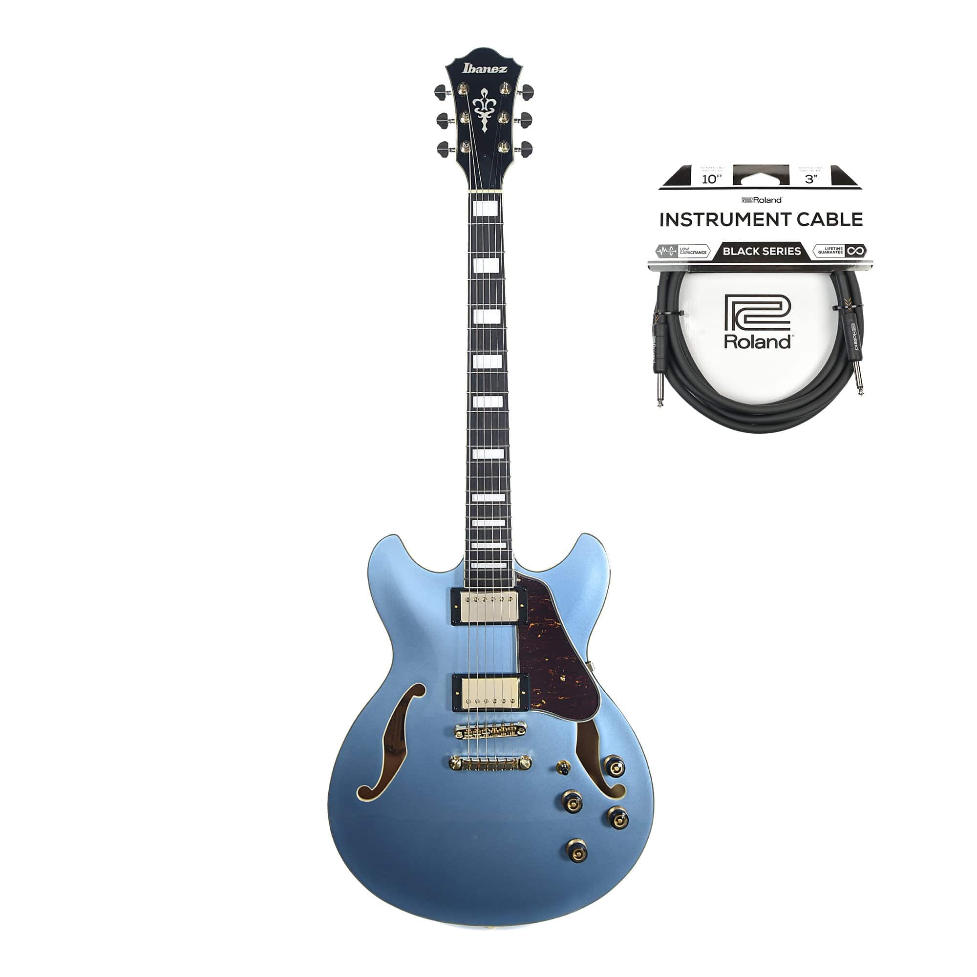 Ibanez AS83STE Artcore Expressionist Semi-Hollow Body Steel Blue Cable Bundle Electric Guitars / Semi-Hollow