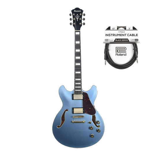 Ibanez AS83STE Artcore Expressionist Semi-Hollow Body Steel Blue Cable Bundle Electric Guitars / Semi-Hollow