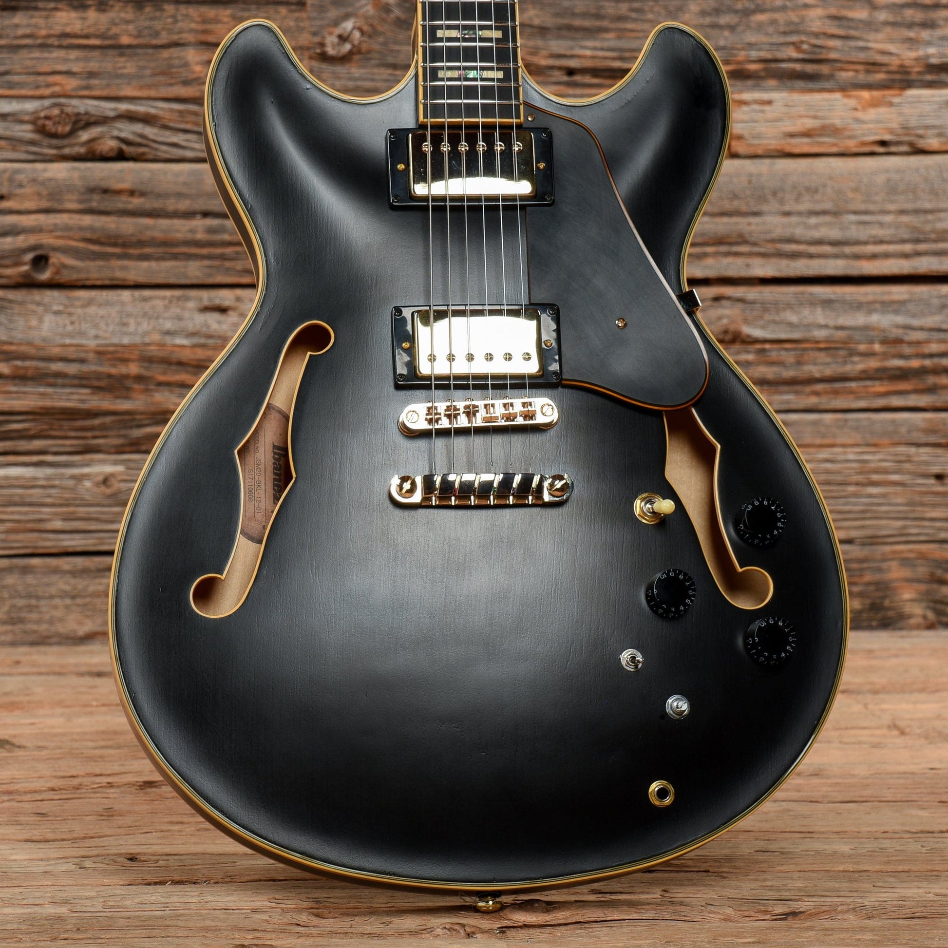 Ibanez JSM20-BKL John Scofield Signature Hollowbody Black Low Gloss Electric Guitars / Semi-Hollow