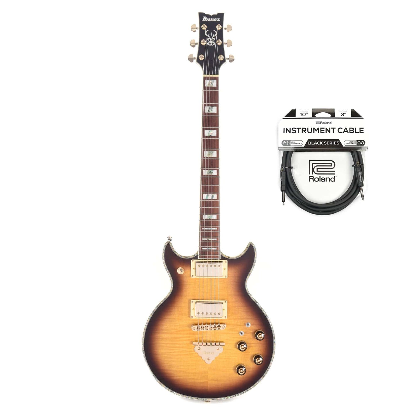 Ibanez AZ Premium AR420 Violin Sunburst Electric Guitar and (1) Cable Bundle Electric Guitars / Solid Body
