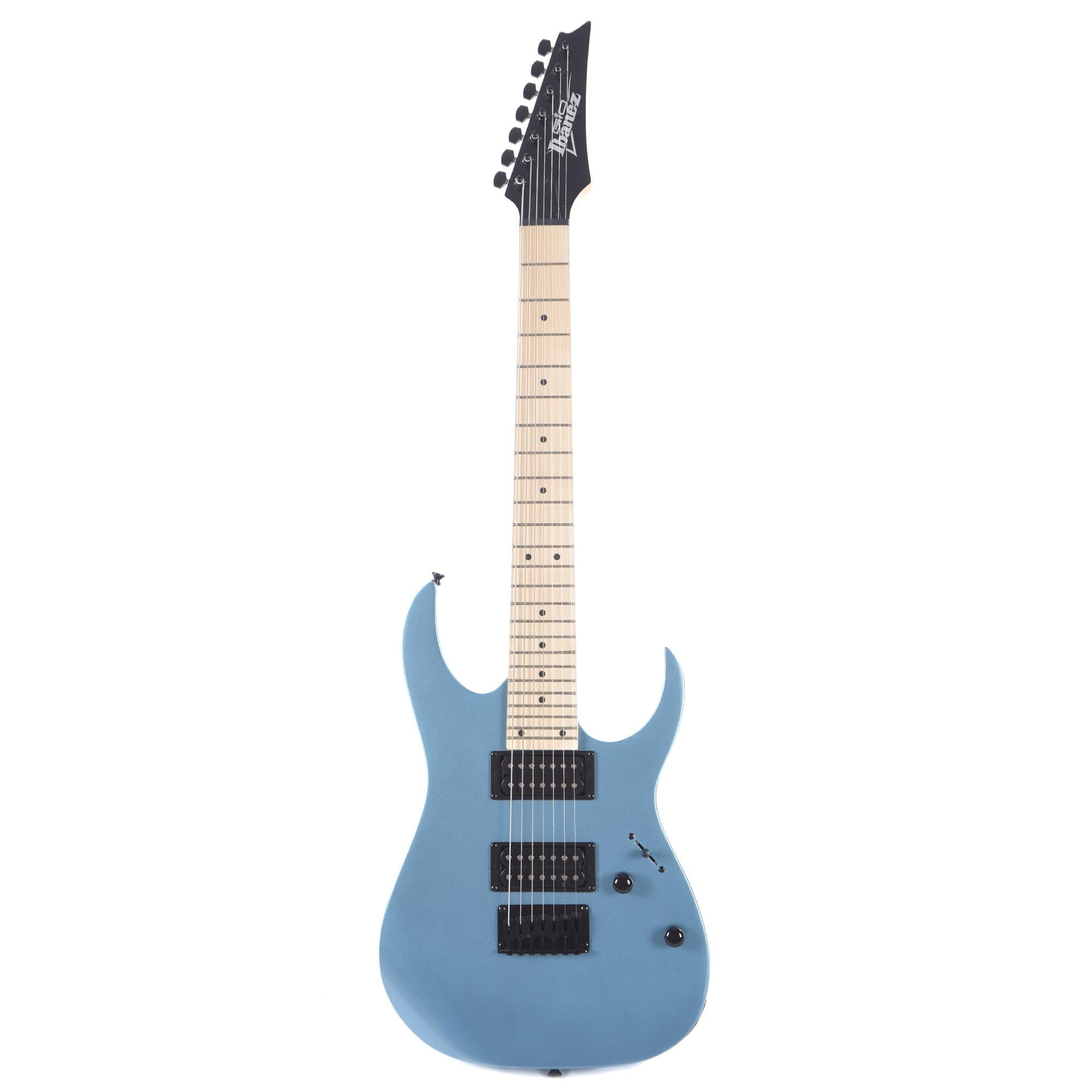 Ibanez GRG7221M 7-String Metallic Light Blue Bundle w/ Ibanez Gig Bag, Stand, Tuner and Strap Electric Guitars / Solid Body