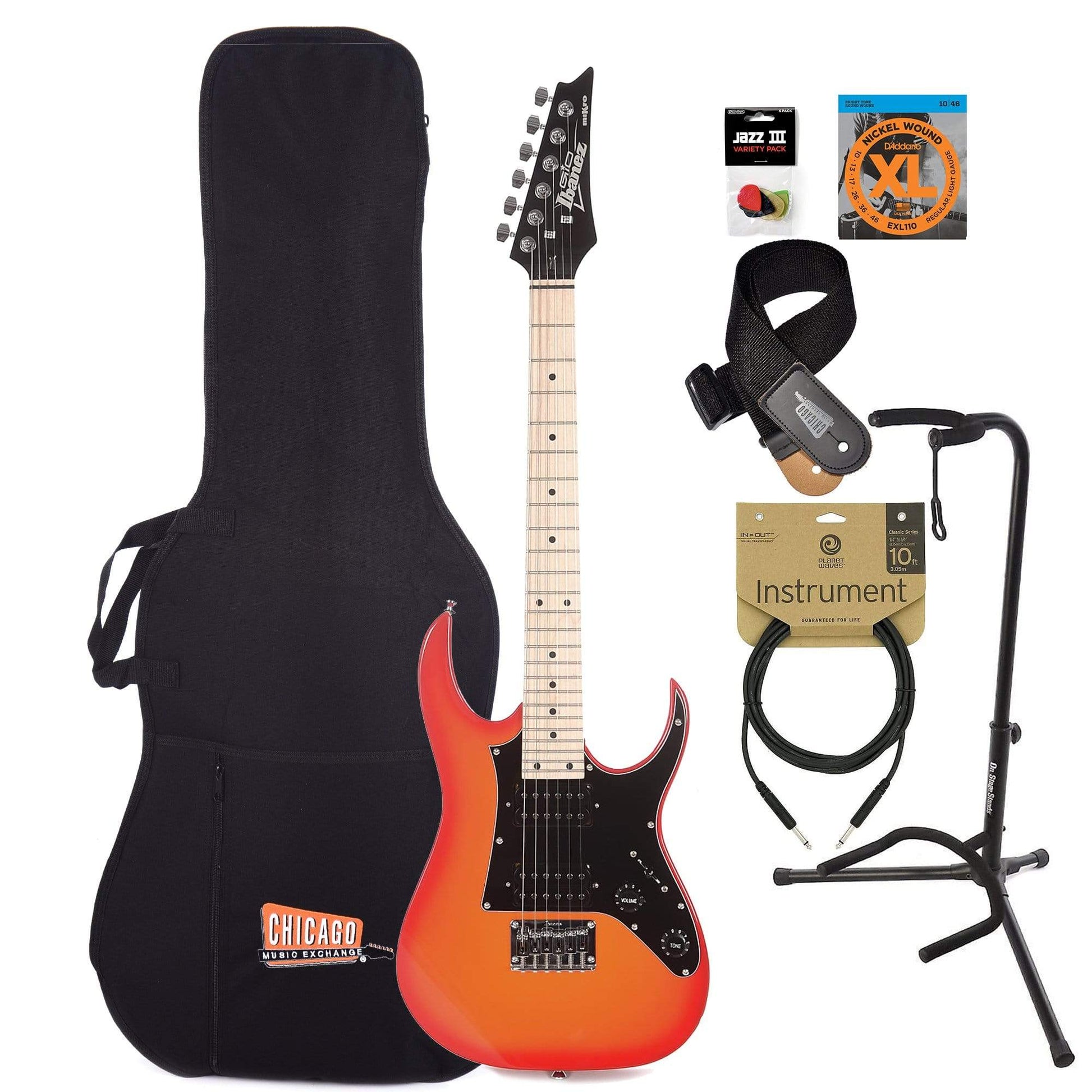 Ibanez GRGM21M GIO miKro Orange Burst Essentials Bundle Electric Guitars / Solid Body