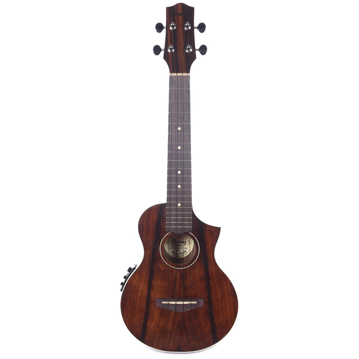 Ibanez UEW13MEE Cutaway Concert Ukulele Macassar Ebony Dark Brown Open Pore Folk Instruments / Ukuleles