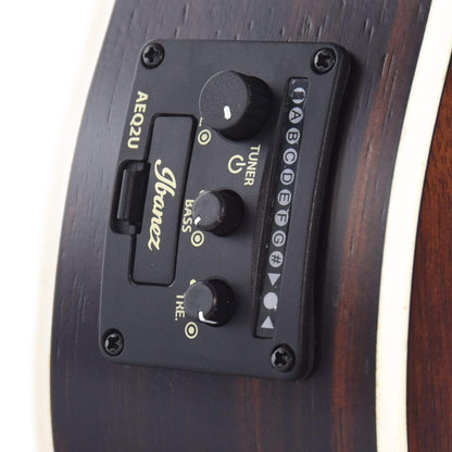 Ibanez UEW13MEE Cutaway Concert Ukulele Macassar Ebony Dark Brown Open Pore Folk Instruments / Ukuleles