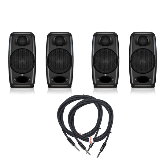 IK Multimedia iLoud Micro Studio Monitors Pair Black Pair and (2) TRS Cable Bundle Pro Audio / Speakers / Studio Monitors