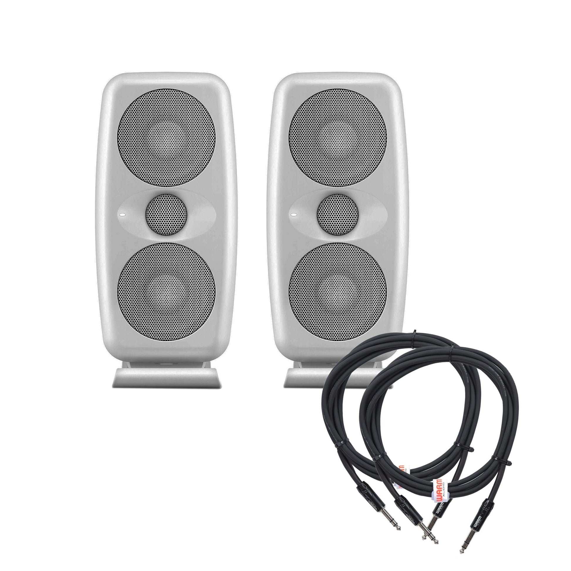 IK Multimedia iLoud MTM Studio Monitor White Pair and (2) TRS