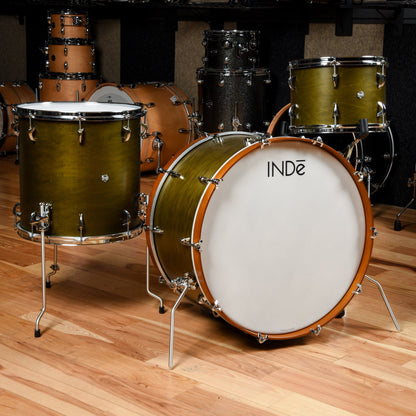 INDe Drum Lab 13/16/24 3pc. Maple Drum Kit Matte Olive Lacquer Drums and Percussion / Acoustic Drums / Full Acoustic Kits