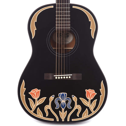 Iris Limited Edition OG Black Hand Painted by Sarah Ryan Acoustic Guitars / Concert
