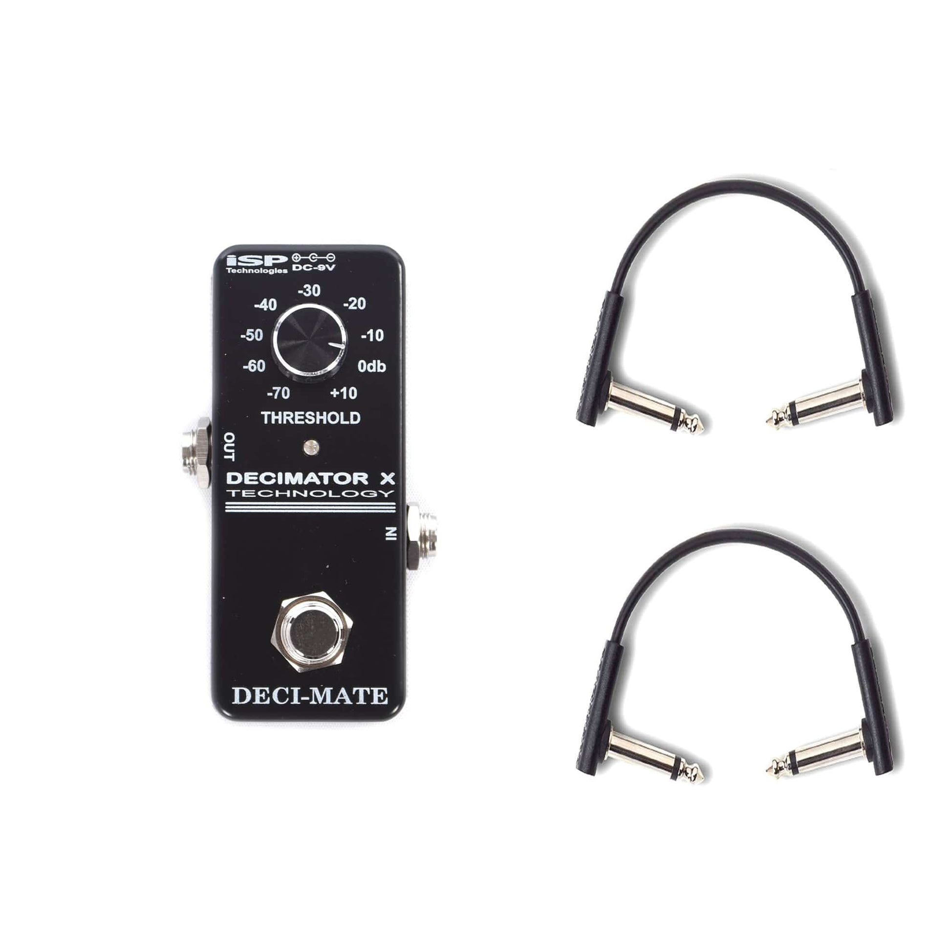 pedal-mate ISP Technologies Deci-Mate Micro Noise Gate Pedal w/RockBoard Flat Patch Cables Bundle