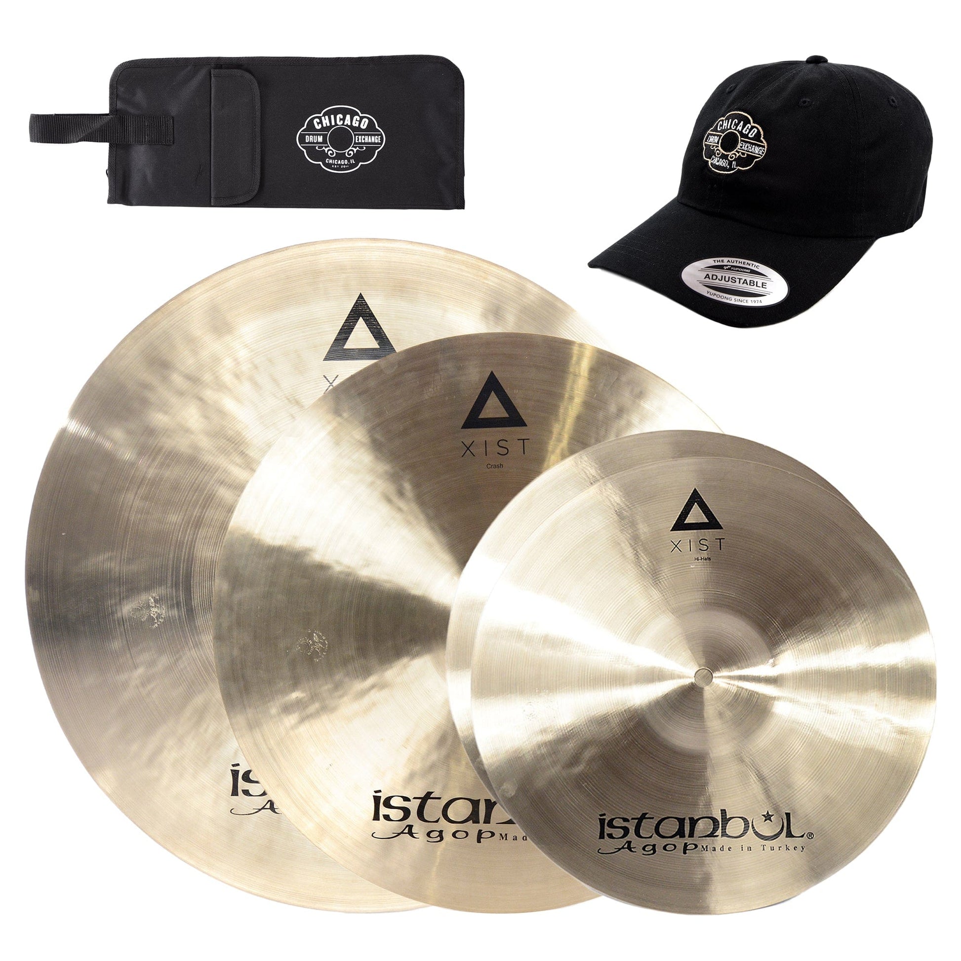 Istanbul Agop 15/20/24" Xist Cymbal Set Natural w/CDE Logo Hat & Stick Bag Drums and Percussion / Cymbals / Hi-Hats