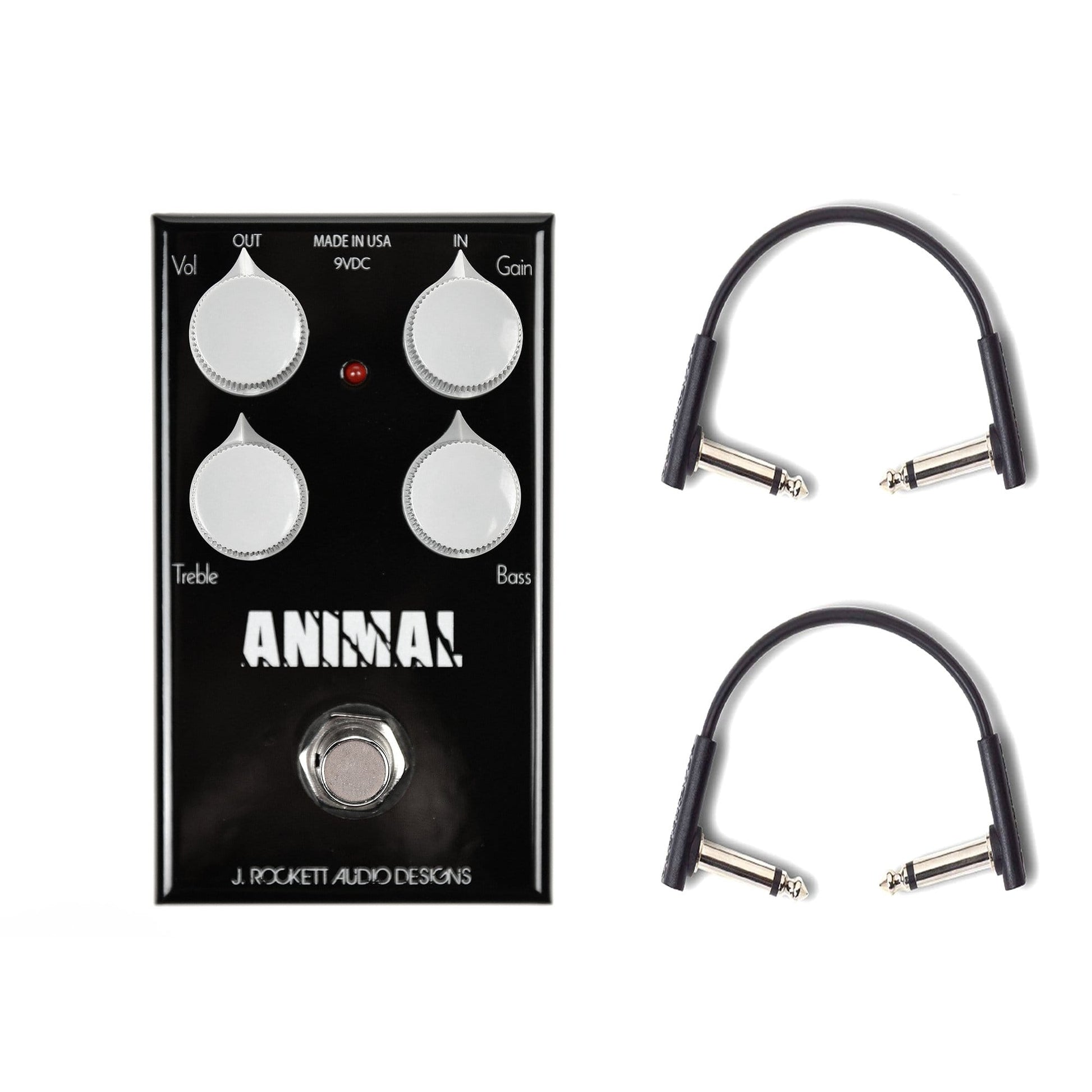J.Rockett Tour Series Animal Overdrive w/RockBoard Flat Patch Cables Bundle Effects and Pedals / Overdrive and Boost