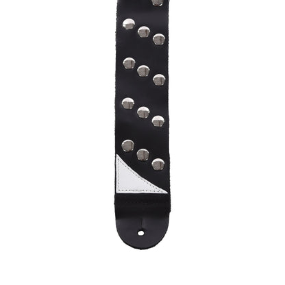 Jackson Diagonal Stud Leather Strap, Black, 2.5" Accessories / Straps