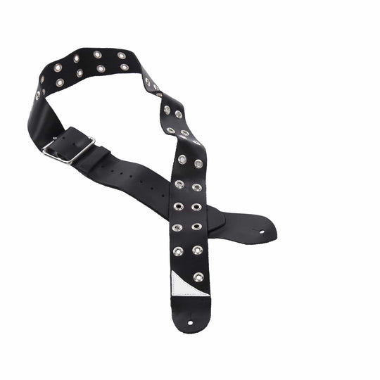 Jackson Grommet Leather Strap, Black, 2.5